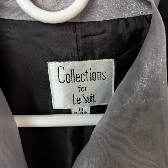 NWT Collections for Le Suit Women's Black & Sheer Collar Blazer, 16 - Picture 6 of 6